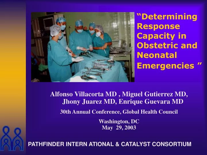 determining response capacity in obstetric and neonatal emergencies