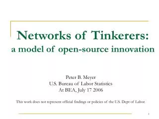 Networks of Tinkerers: a model of open-source innovation