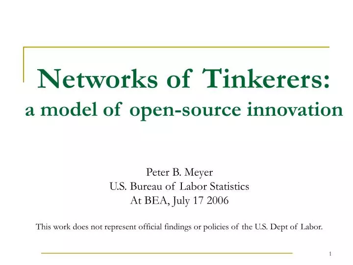 networks of tinkerers a model of open source innovation
