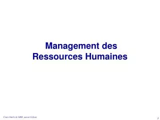 management des ressources humaines