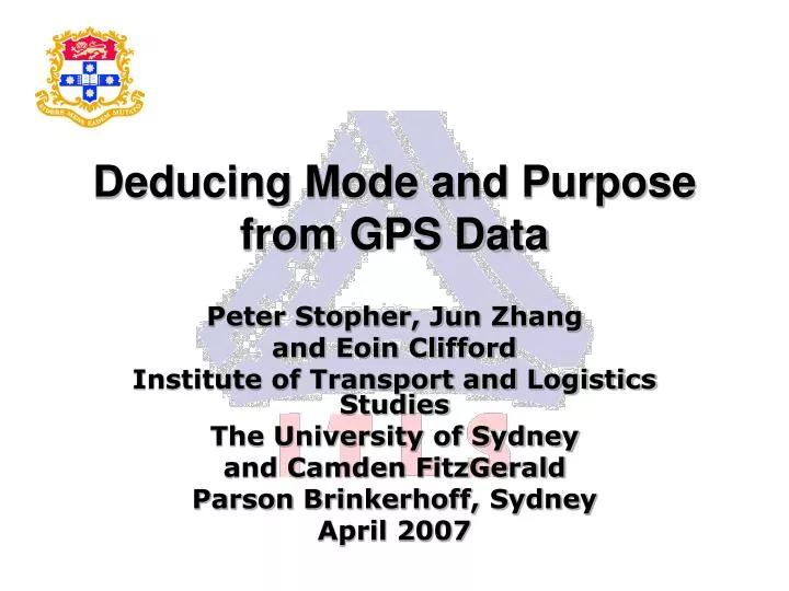deducing mode and purpose from gps data