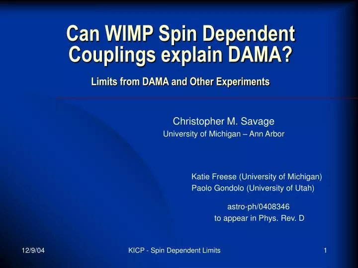 can wimp spin dependent couplings explain dama limits from dama and other experiments