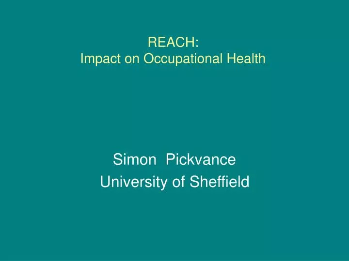 reach impact on occupational health