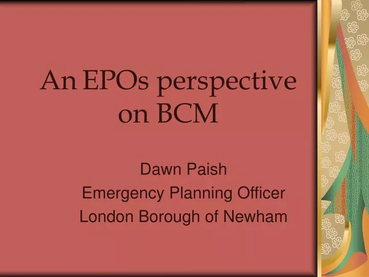 an epos perspective on bcm