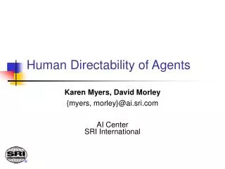 Human Directability of Agents