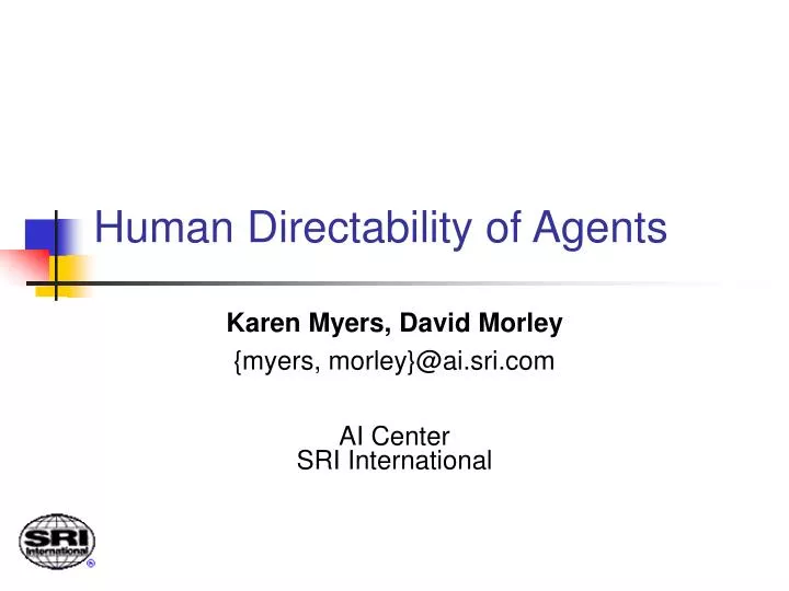 human directability of agents