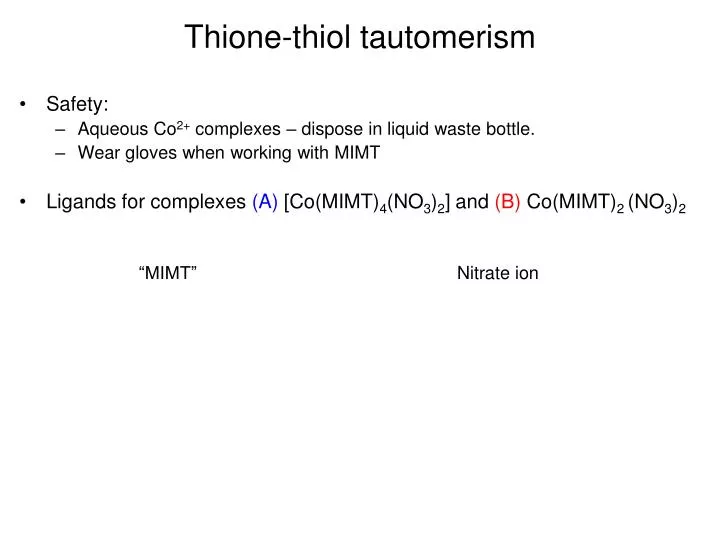 thione thiol tautomerism