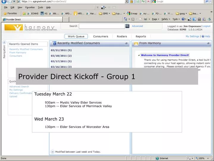 provider direct kickoff group 1