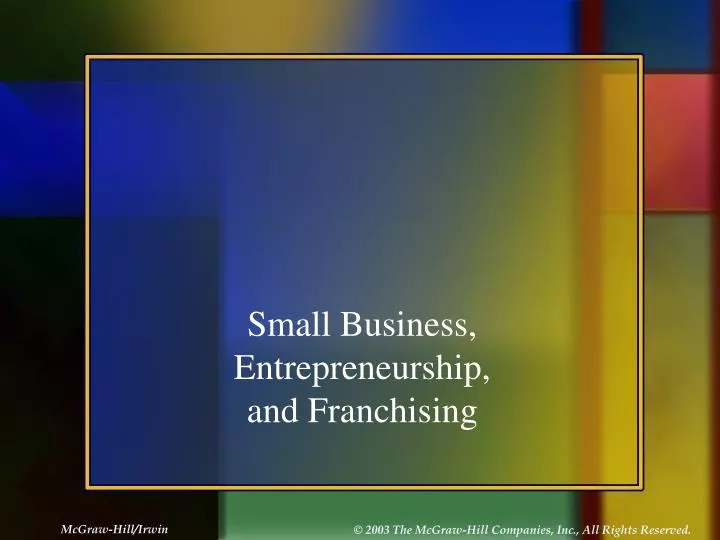 small business entrepreneurship and franchising