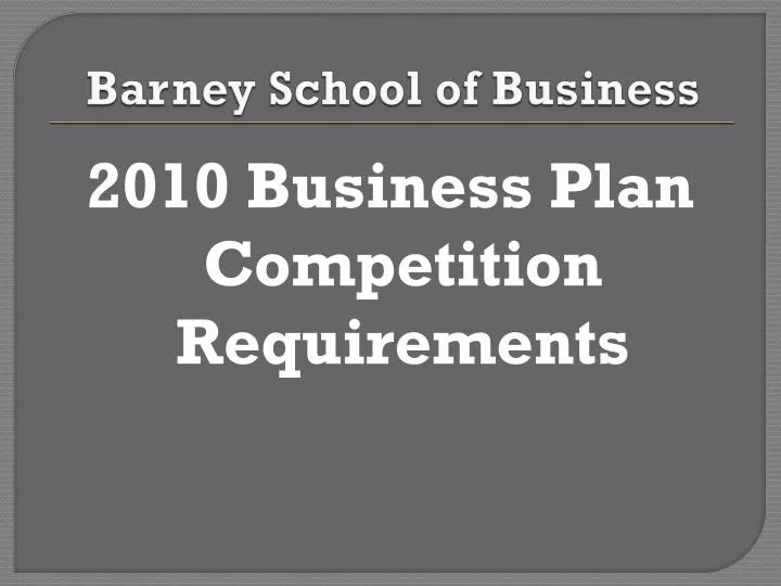 barney school of business