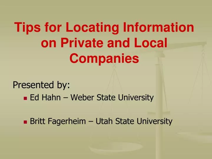 tips for locating information on private and local companies