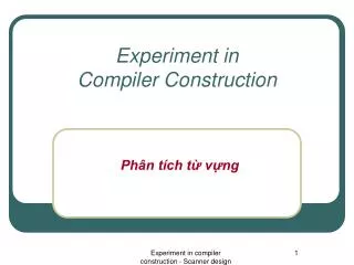experiment in compiler construction