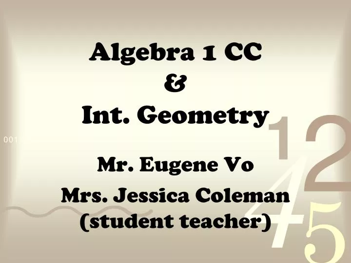 algebra 1 cc int geometry