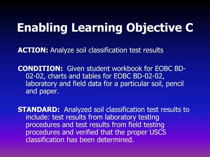 enabling learning objective c