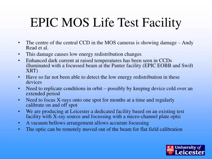 epic mos life test facility