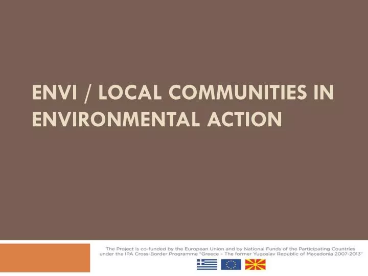 envi local communities in environmental action