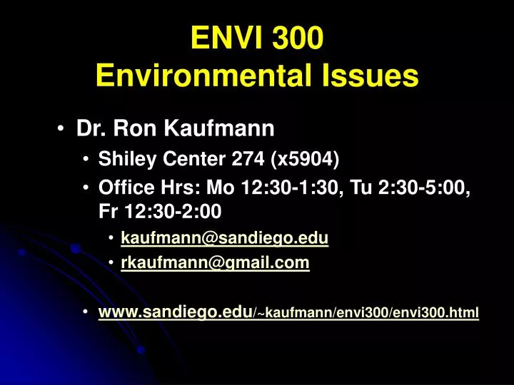 envi 300 environmental issues