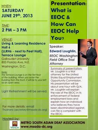 Presentation: What is EEOC &amp; How Can EEOC Help You?