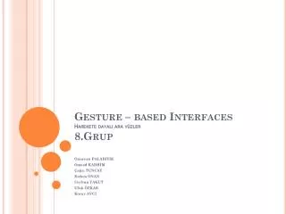 gesture based interfaces harekete dayal ara y zler 8 grup