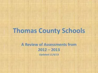 Thomas C ounty Schools