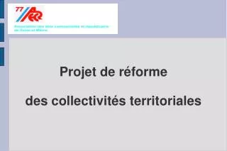 projet de r forme des collectivit s territoriales