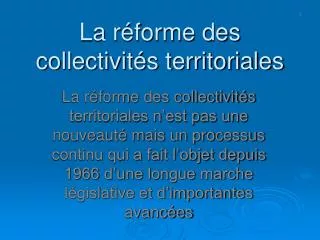 la r forme des collectivit s territoriales