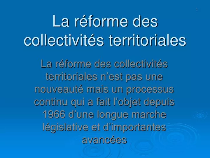 la r forme des collectivit s territoriales