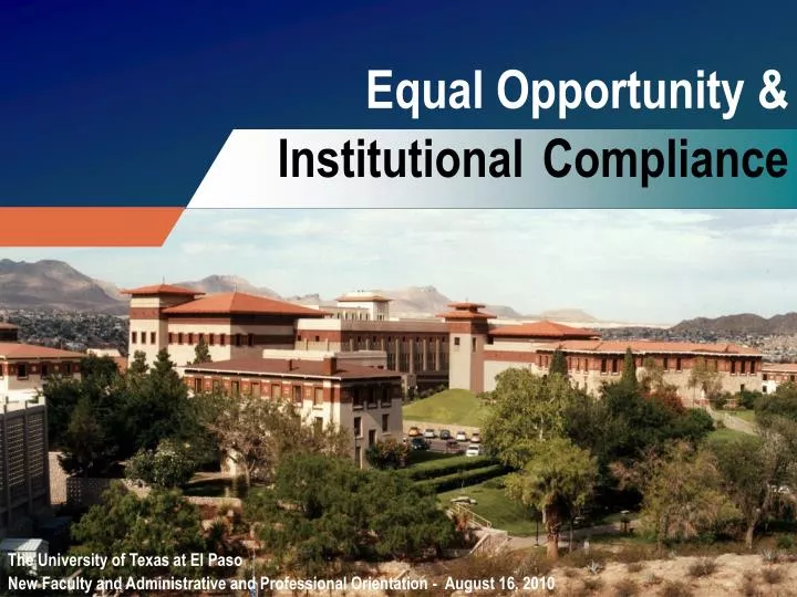 equal opportunity institutional compliance