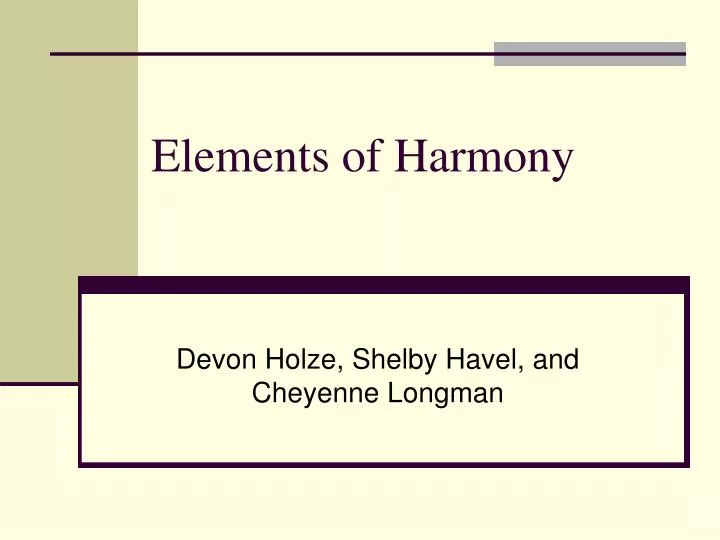 elements of harmony