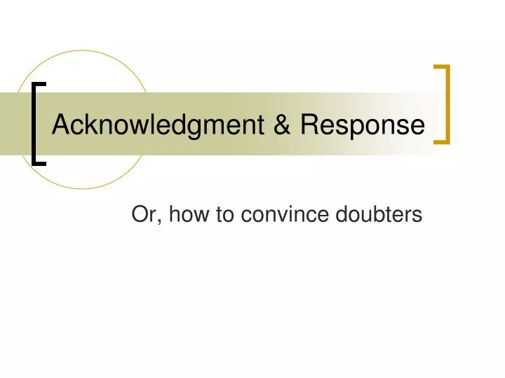 acknowledgment response