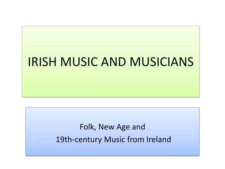 irish music and musicians