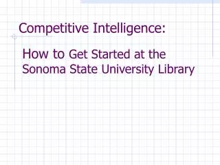 Competitive Intelligence:
