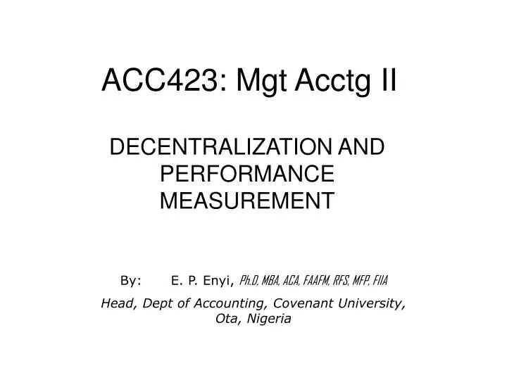 acc423 mgt acctg ii