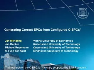 Generating Correct EPCs from Configured C-EPCs*