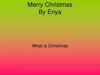 Merry Christmas By Enya