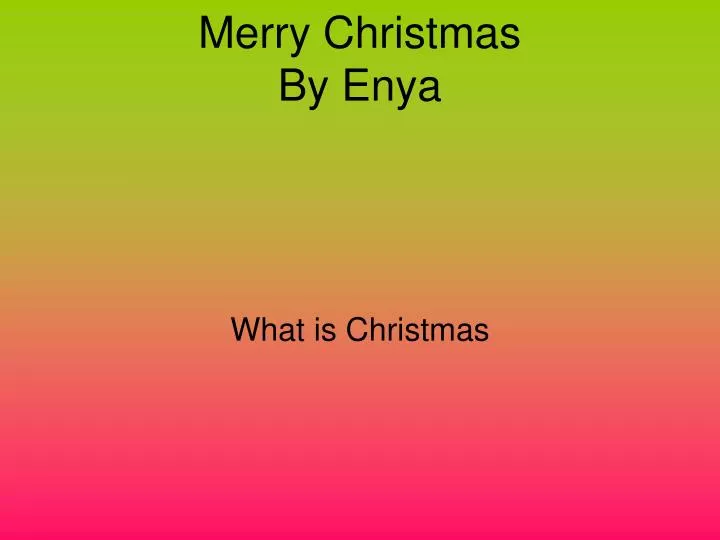 merry christmas by enya
