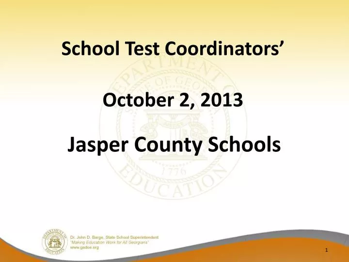 school test coordinators october 2 2013
