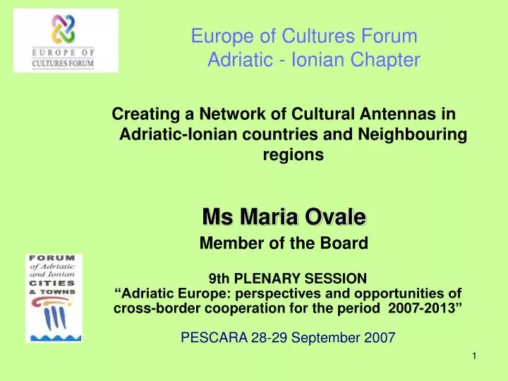 europe of cultures forum adriatic ionian chapter