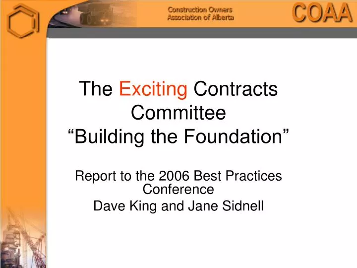 the exciting contracts committee building the foundation