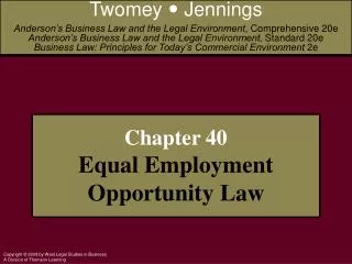 Chapter 40 Equal Employment Opportunity Law
