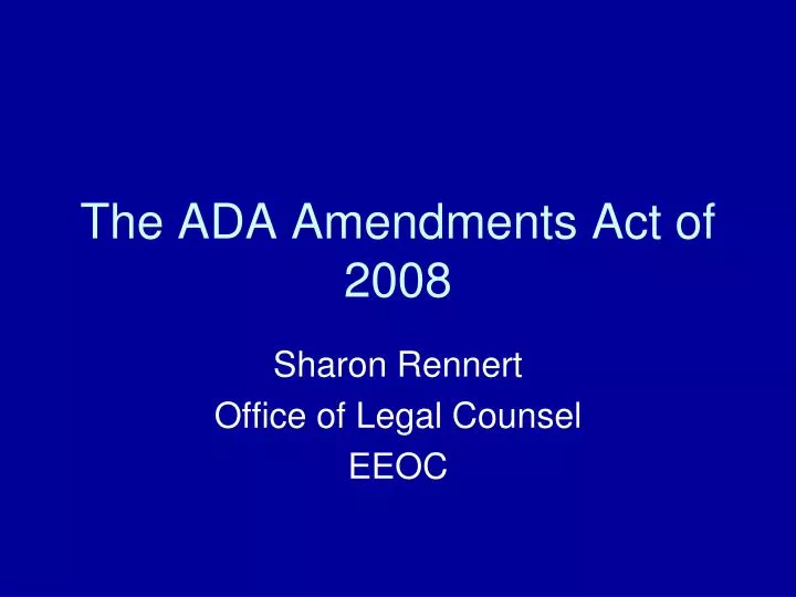 the ada amendments act of 2008