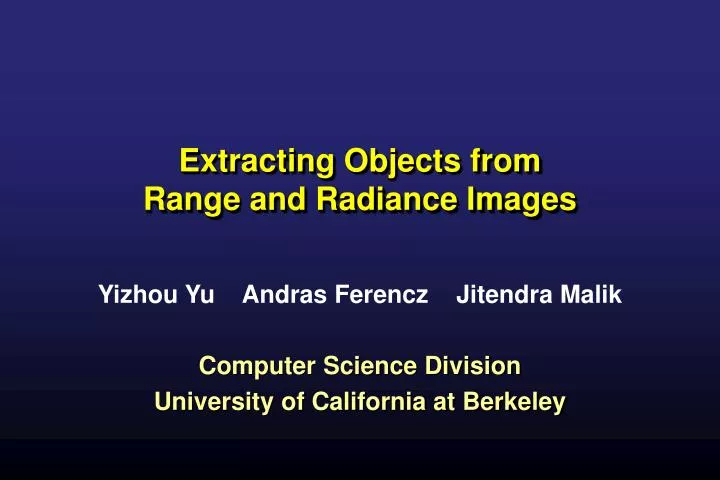 extracting objects from range and radiance images