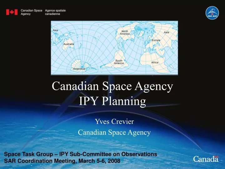 canadian space agency ipy planning