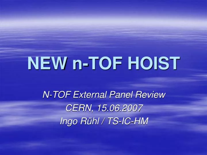 new n tof hoist