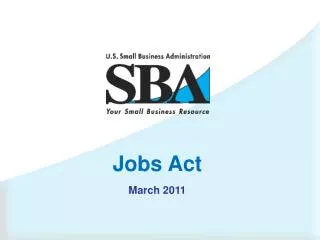 Jobs Act March 2011