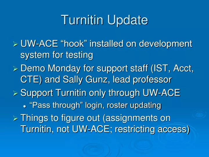 turnitin update
