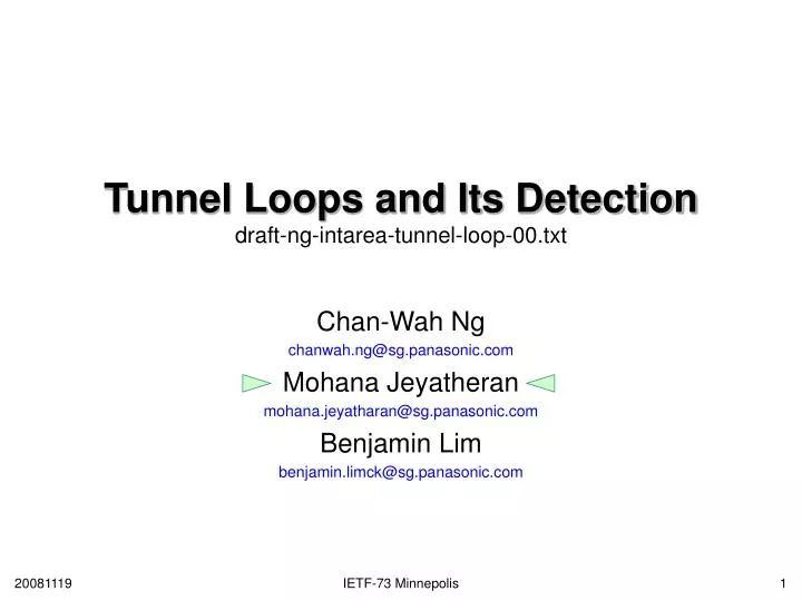 tunnel loops and its detection draft ng intarea tunnel loop 00 txt