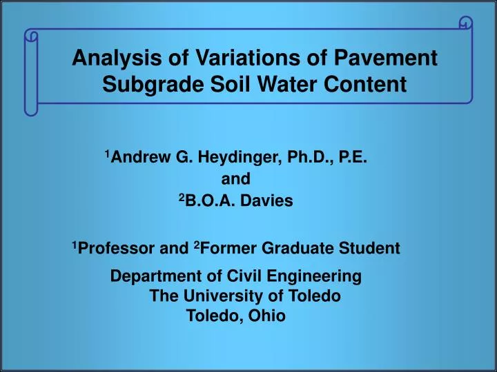 analysis of variations of pavement subgrade soil water content