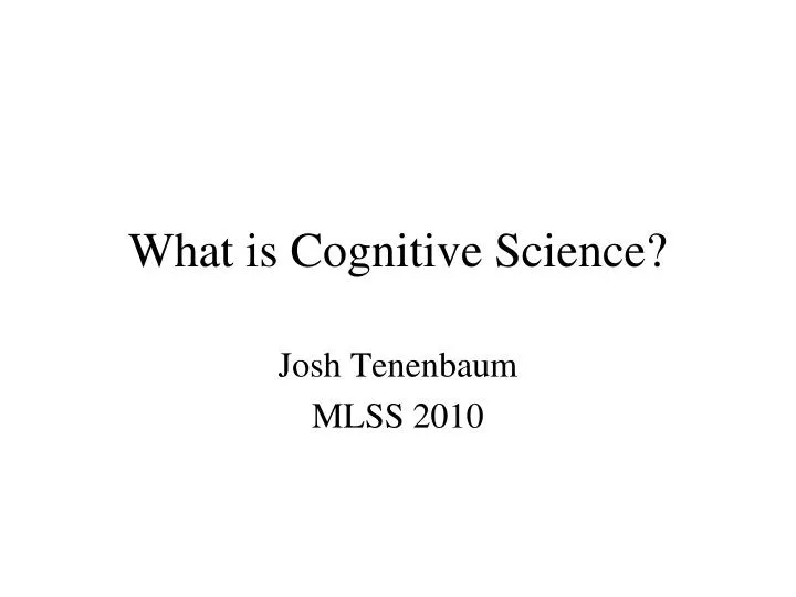 what is cognitive science