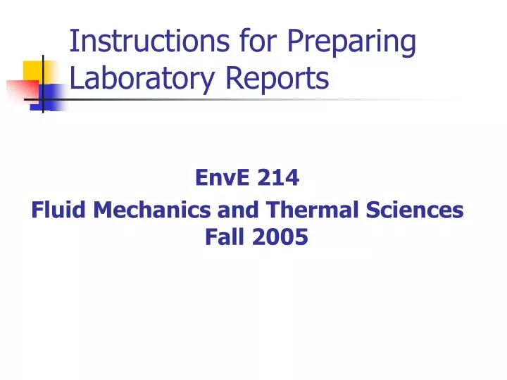 instructions for preparing laboratory reports
